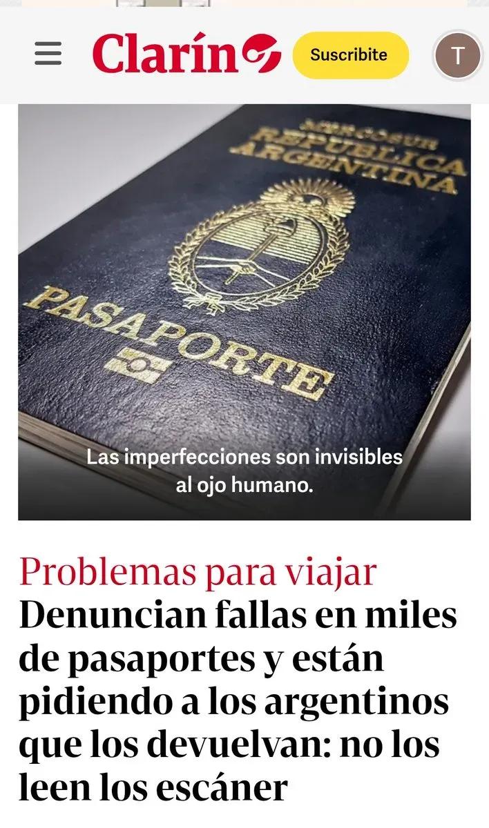 Pasaportes argentinos