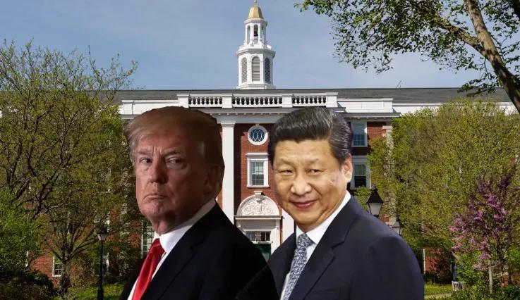 "As Beijing opens its doors, Trump advances against Harvard."